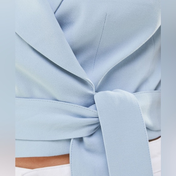 Cropped Tailored Blazer Vest Top Blouse - Picture 6 of 6